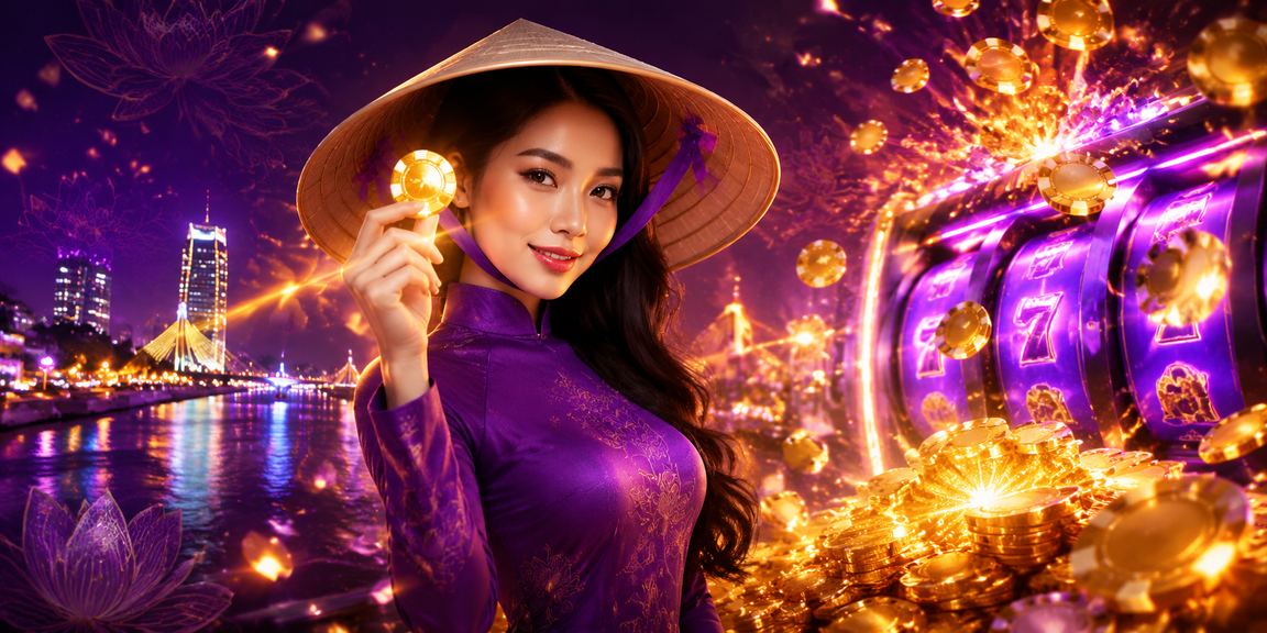 Hình ảnh Đà Nẵng với chủ đề slot game và nón lá cho danh mục mới